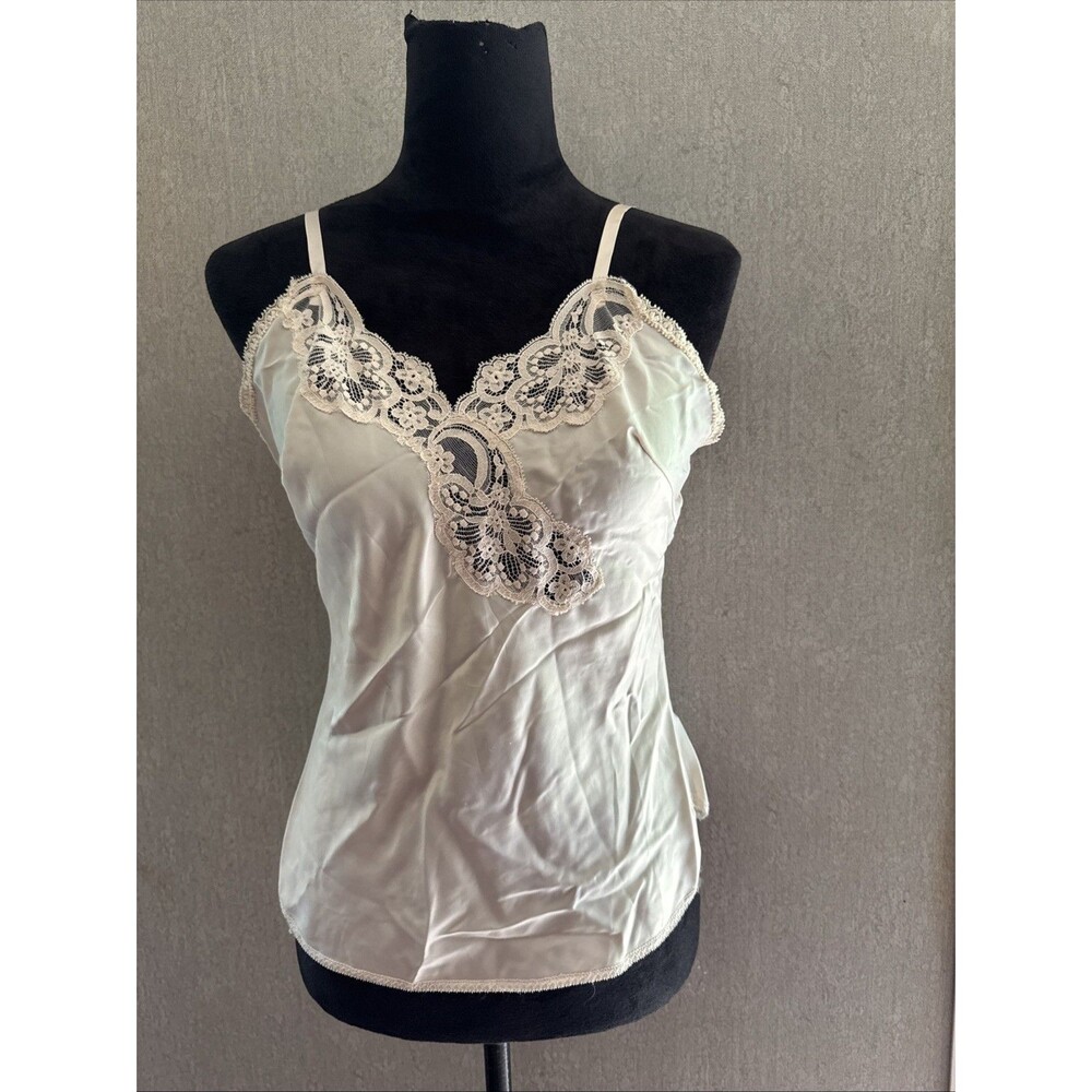Vintage 70s Wonder Maid ILGWU Camisole Asymmetrical Lace  Top